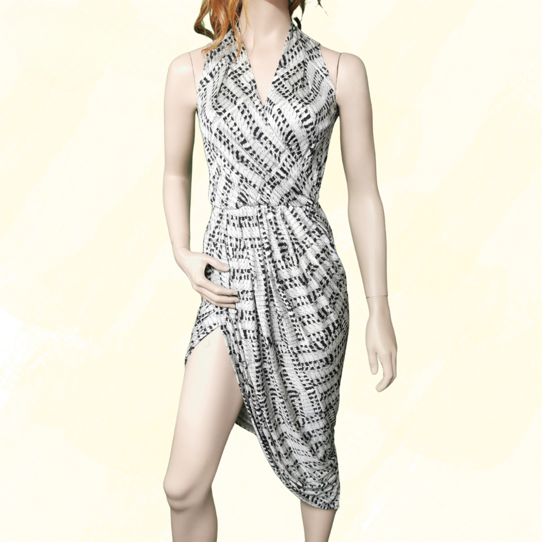 Sass $ Bide Dress - Size 6 - White/Black Print