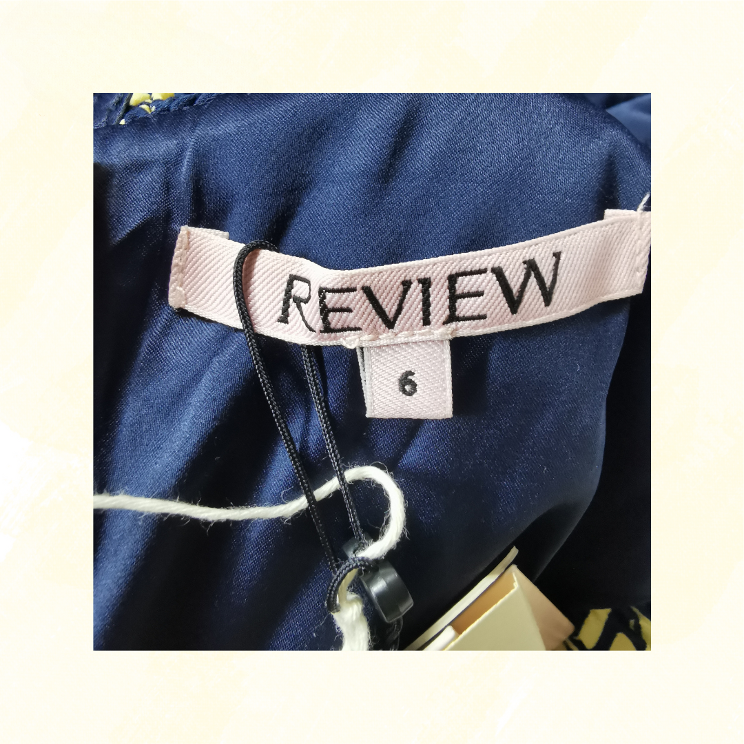 Review Dress - Size 6 - Navy/Yellow