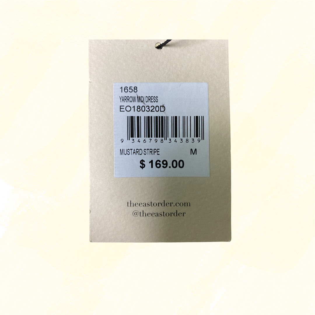 The East Order Yarrow Midi Dress - Stripped - Mustard M