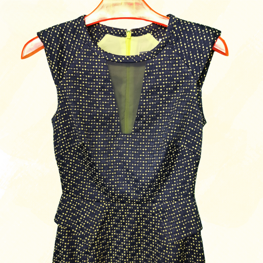 Marcs Dress - Size 4 - Navy/Lime