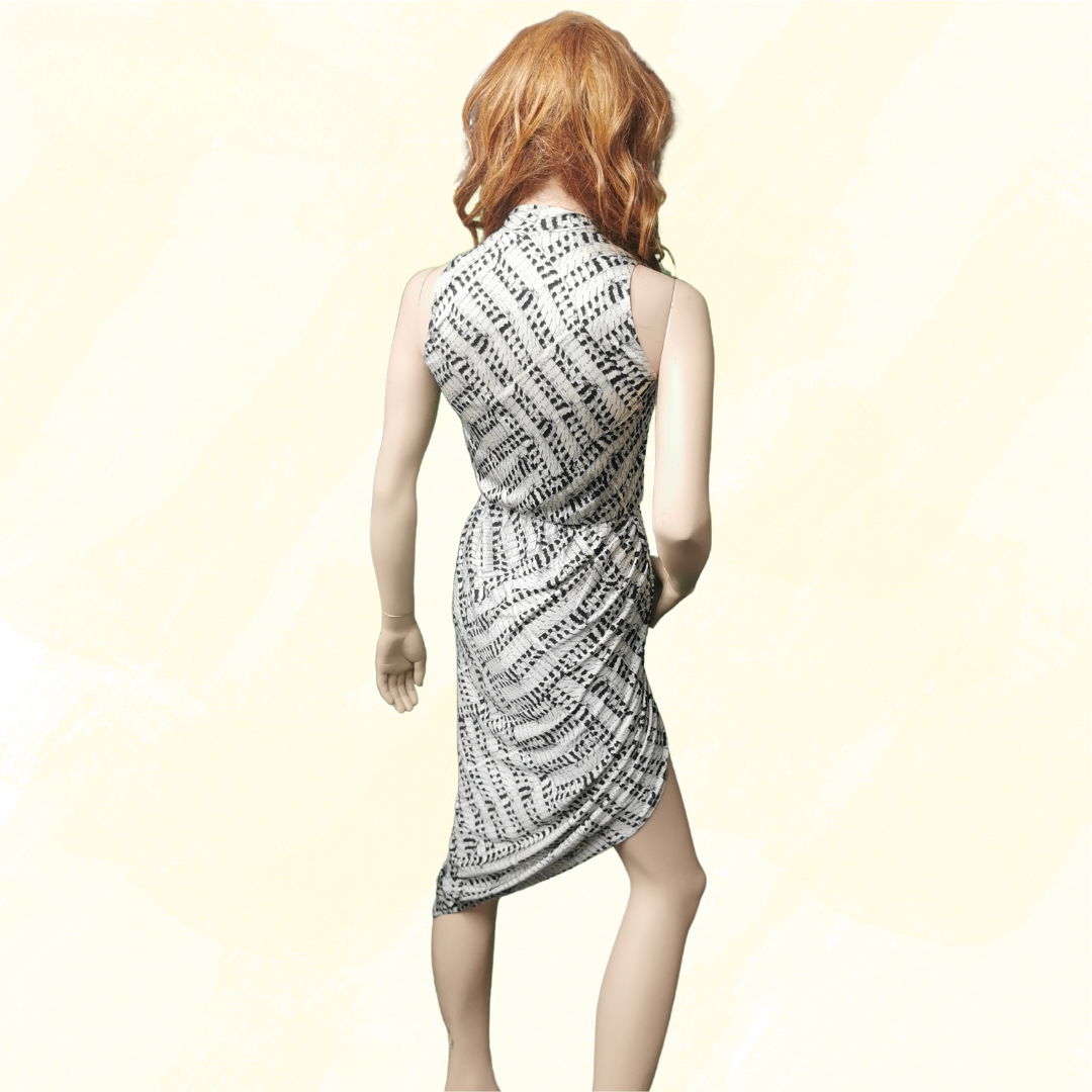 Sass $ Bide Dress - Size 6 - White/Black Print