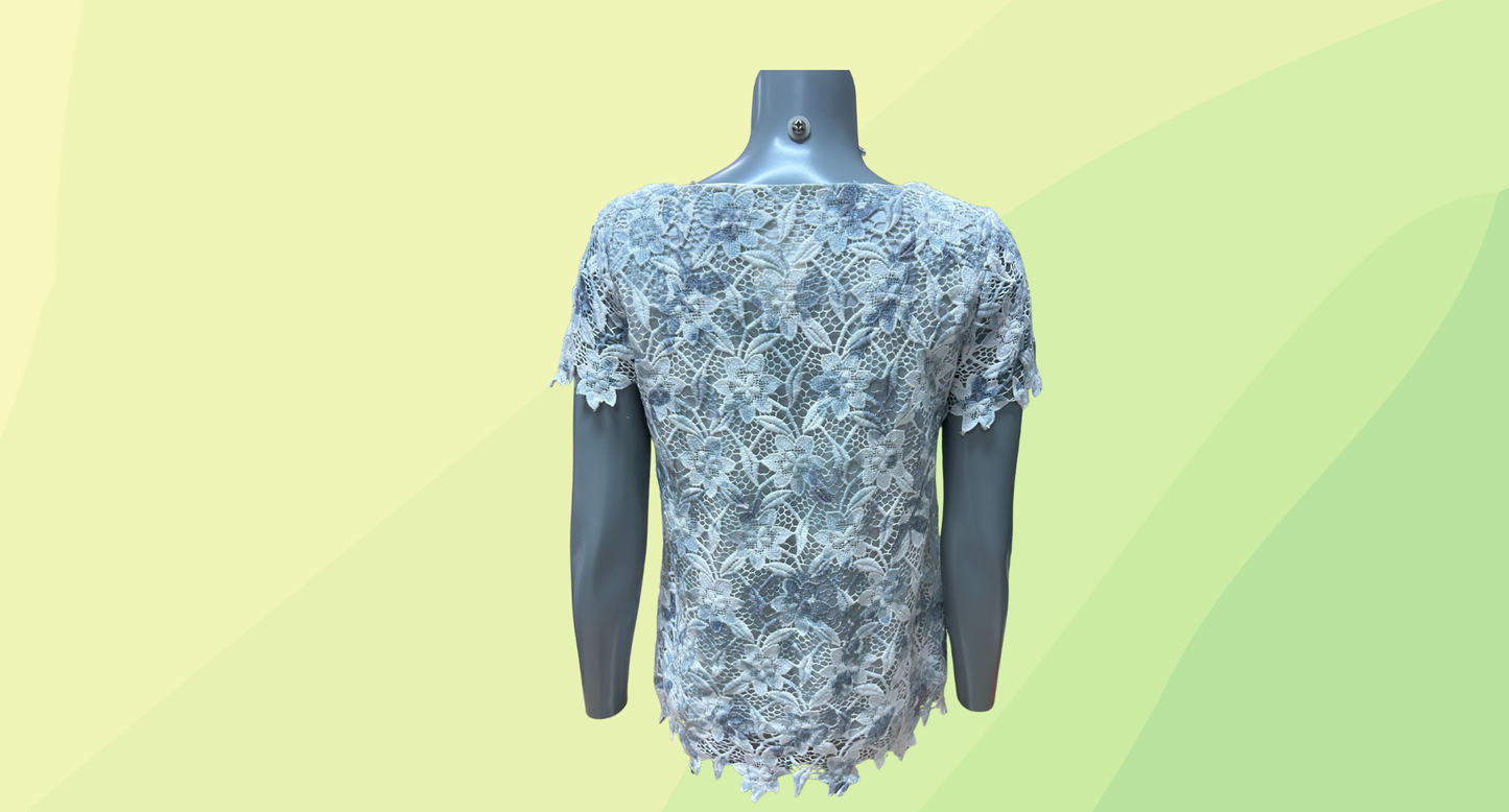 Joie Top - S - Cream/Pale Blue