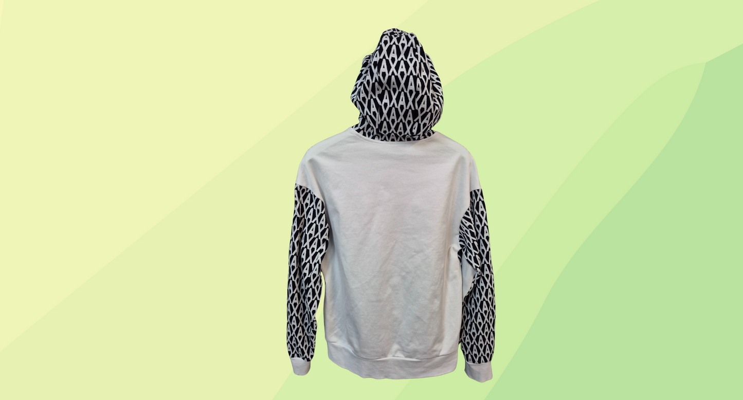 Armani Exchange Mens Hoodie - XS - White/Black