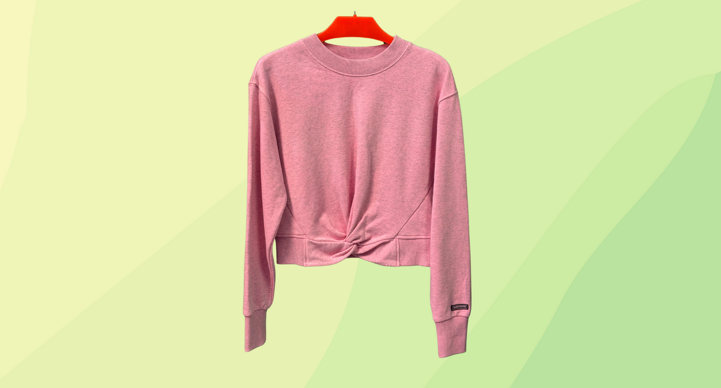 Scotch & Soda Cropped Knot Front Sweater - M - Pink