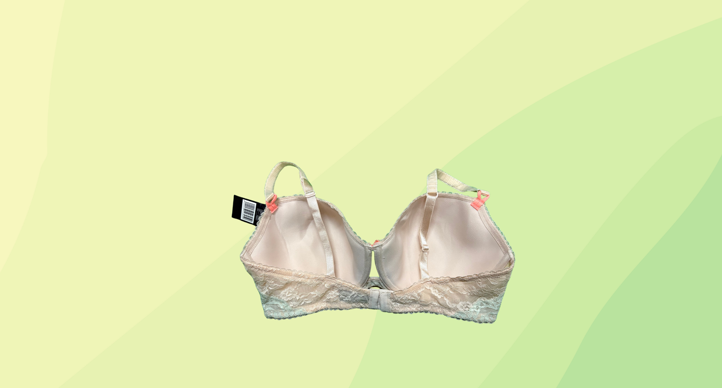 Heidi Klum Contour Balconette Bra - Size 14DD - Vanilla Cream/Almost Aqua