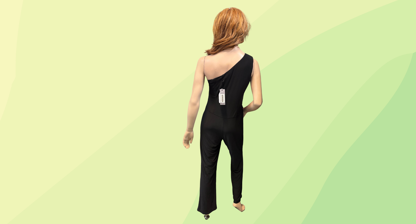 Skiva Australia One Shoulder Jumpsuit - Size 14 - Black