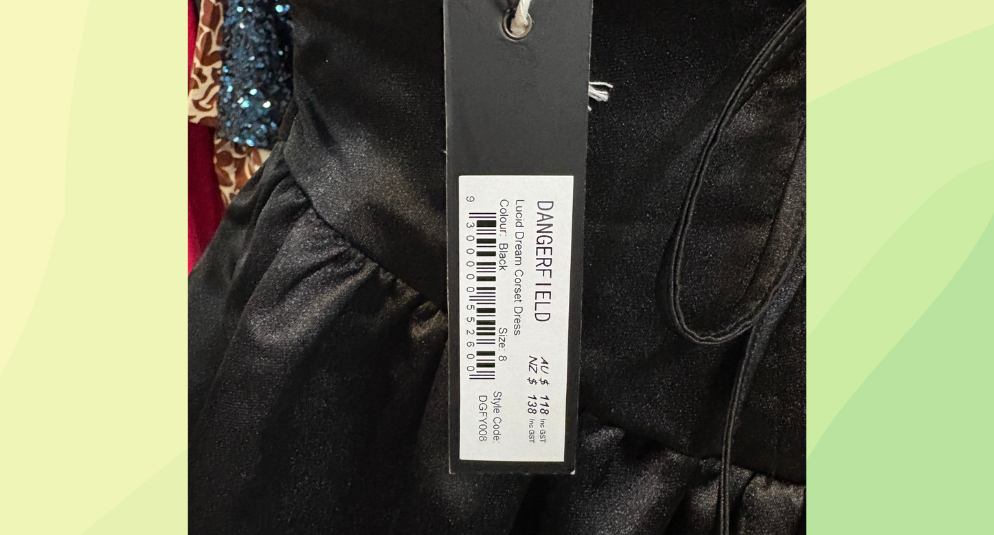 Dangerfield Lucid Dream Corset Dress RRP $118 - Size 8 - Black