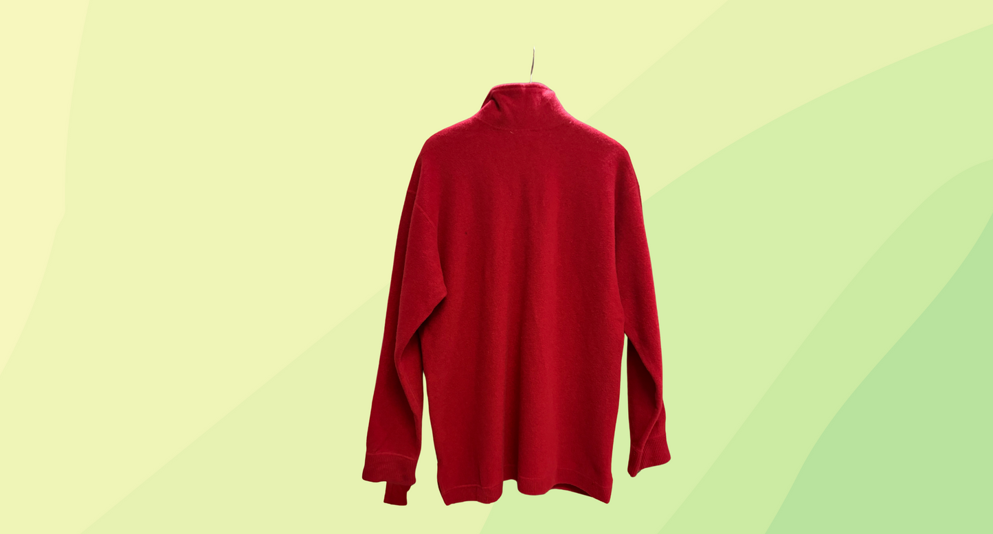 Global Culture Mens Merino Wool Sweater - M - Red
