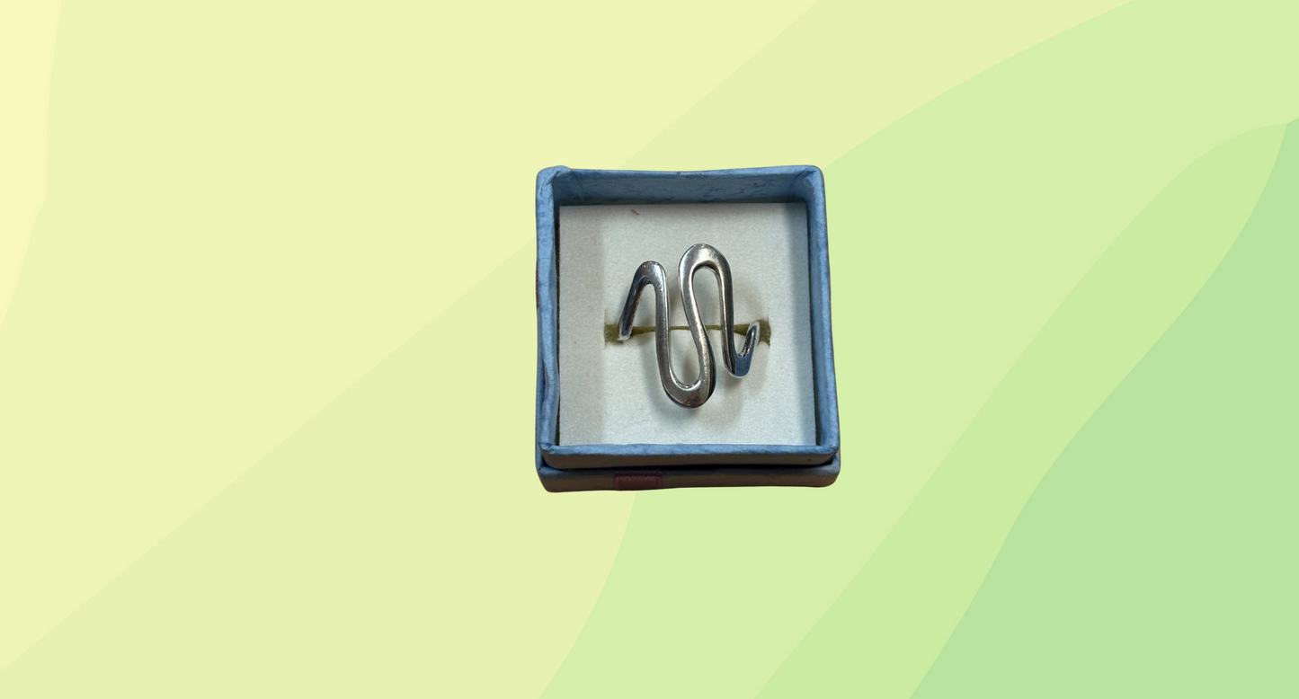 Silver Ring - Large Swirl - Size 'O'