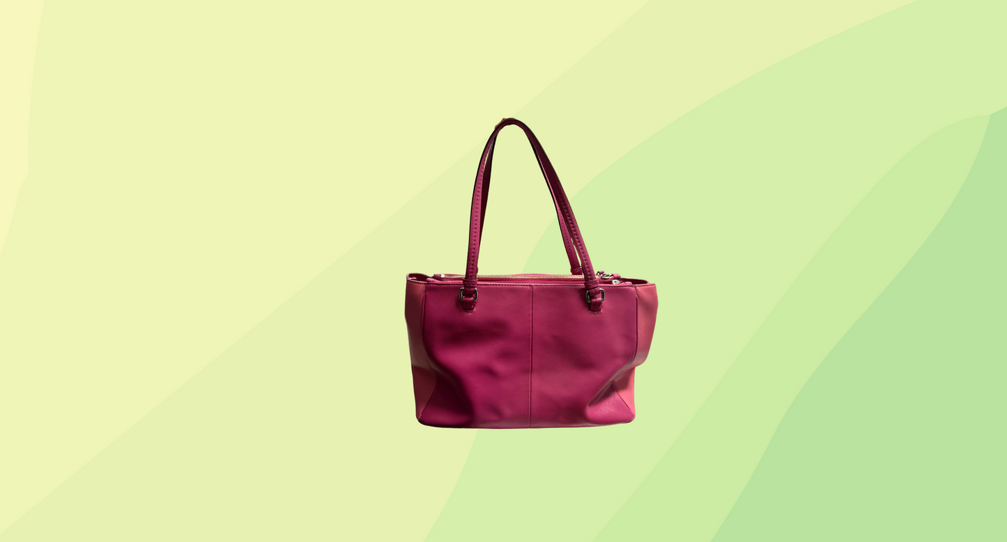 Coach Leather Tote Handbag - Pink