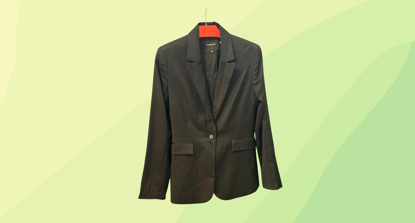 Farage Wool Blazer - Size 12 - Black