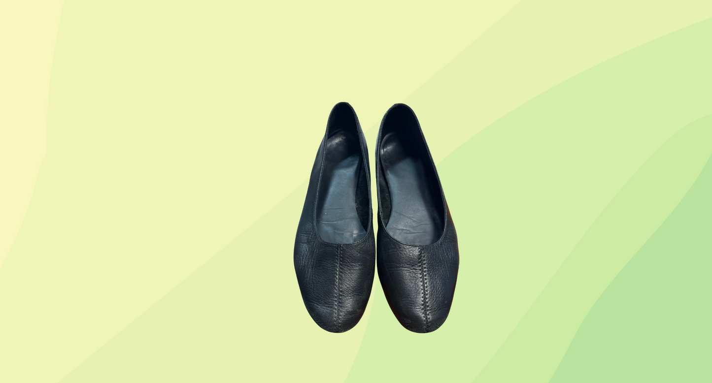 Wittner Flats Natural Milled Leather - Size 39 - Black
