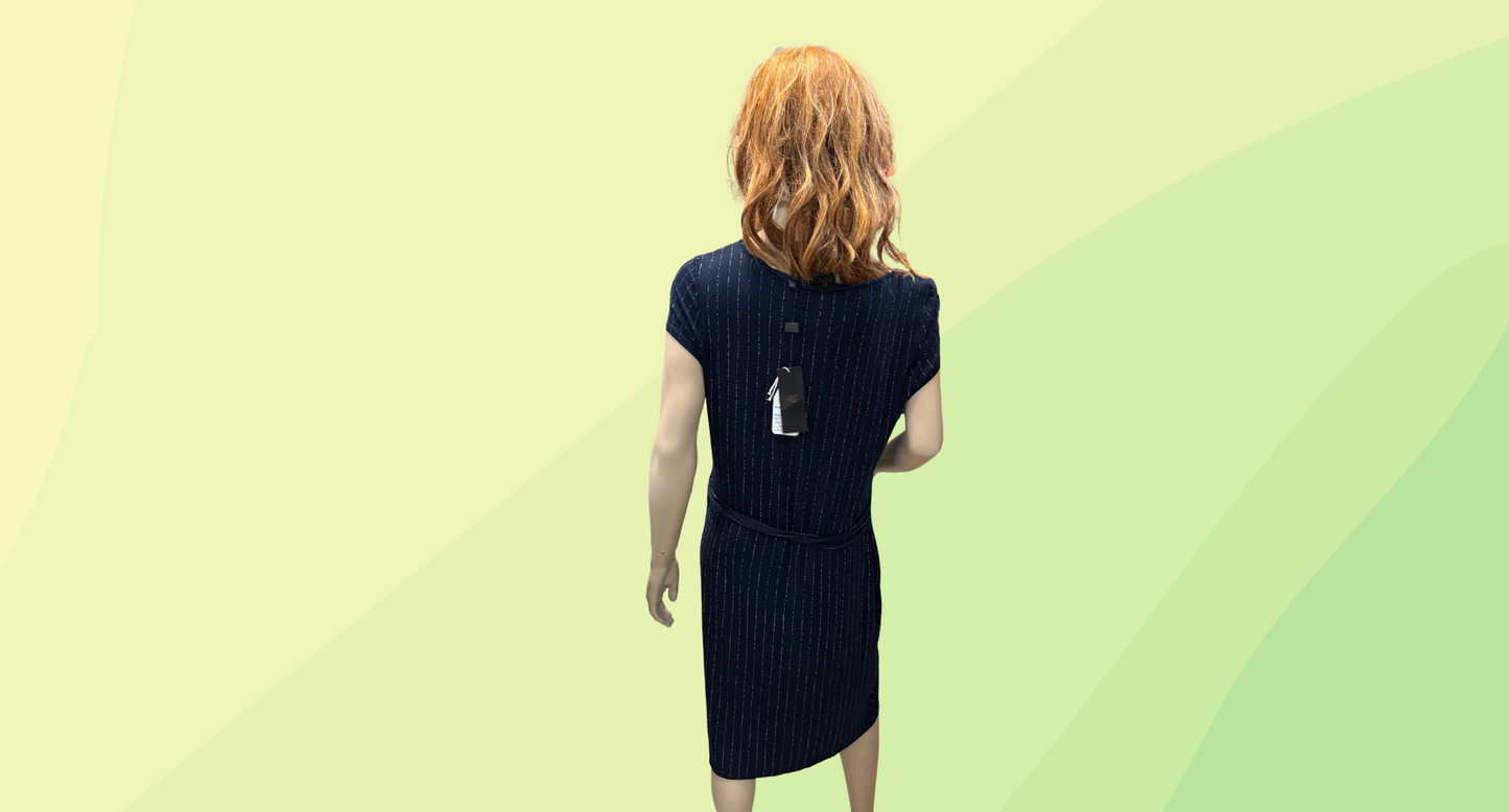 David Lawrence Broken Stripe Dress RRP $199 - XL - Indigo