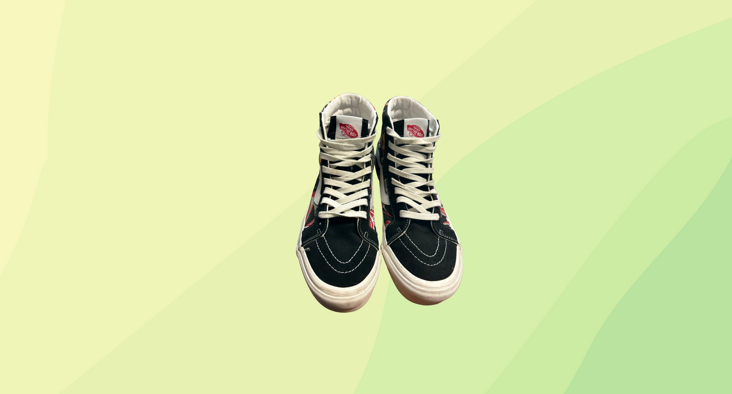 Vans Sk8-Hi Sneaker - US M10 - Black/Red/Yellow