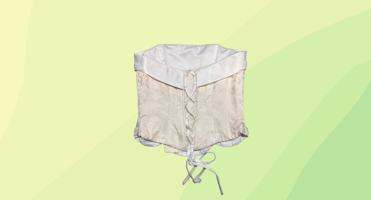 Jean Fox Wedding Dress Top - Size 12 - Cream