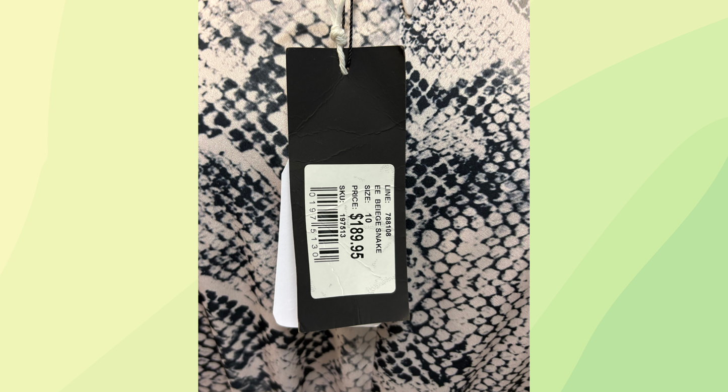 Portmans Dress RRP $189.95 - Size 10 - Beige Snake