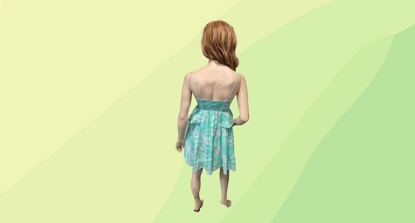 Country Road Tropical Print Sundress - Size 6 - Mint