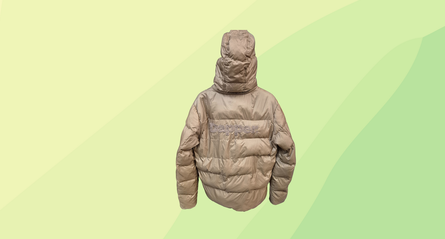 Dapper Puffer Jacket - L - Khaki Brown