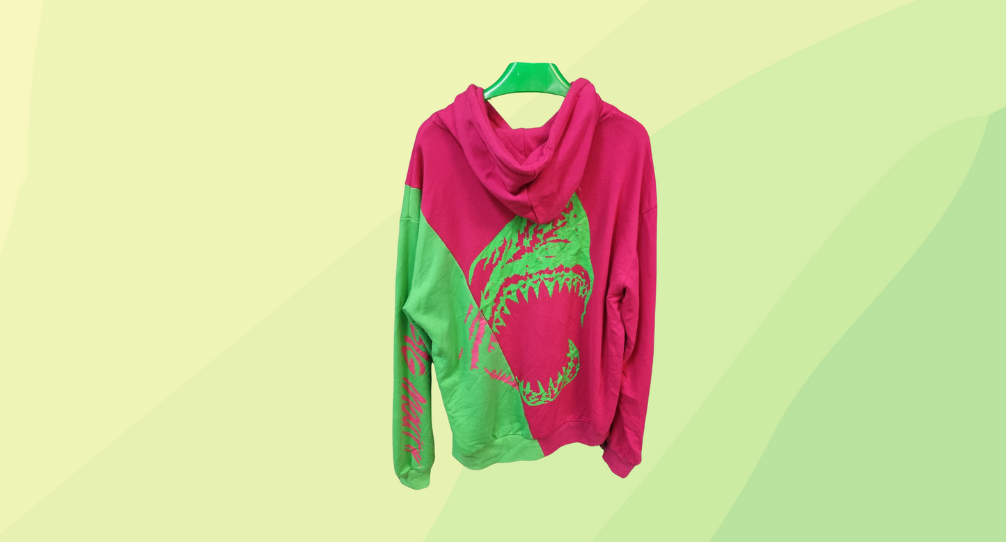 Tattletales Mens Hoodie - L - Fluro Pink/Green