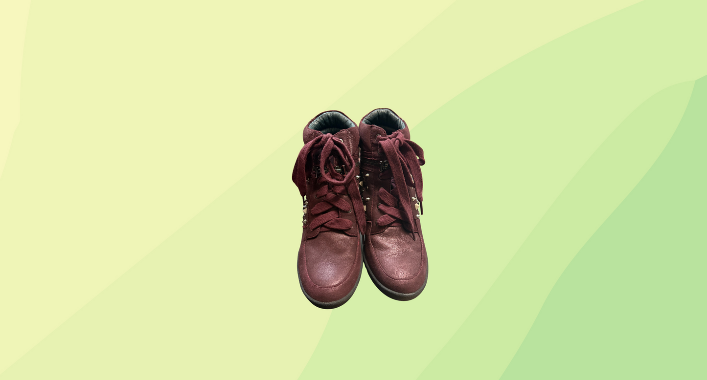 Staccato Wedge Sneakers - Size 35 - Burgundy