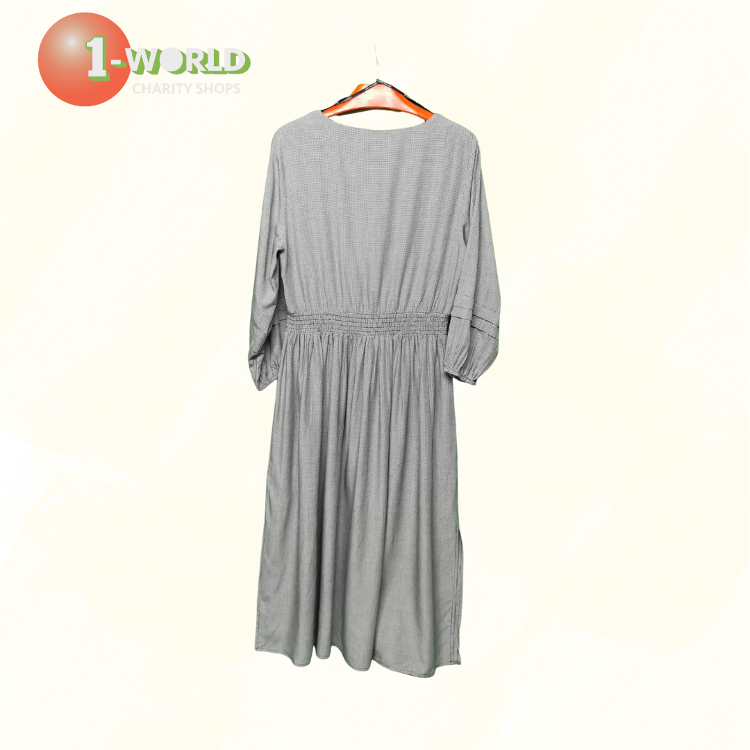 Staple Mid/Long Dress button front - 12 Black Check