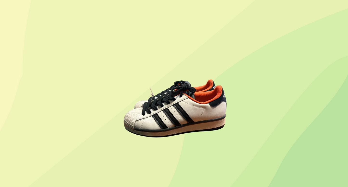 Adidas Mens Superstar Sneakers - Streetball - White/Black/Orange