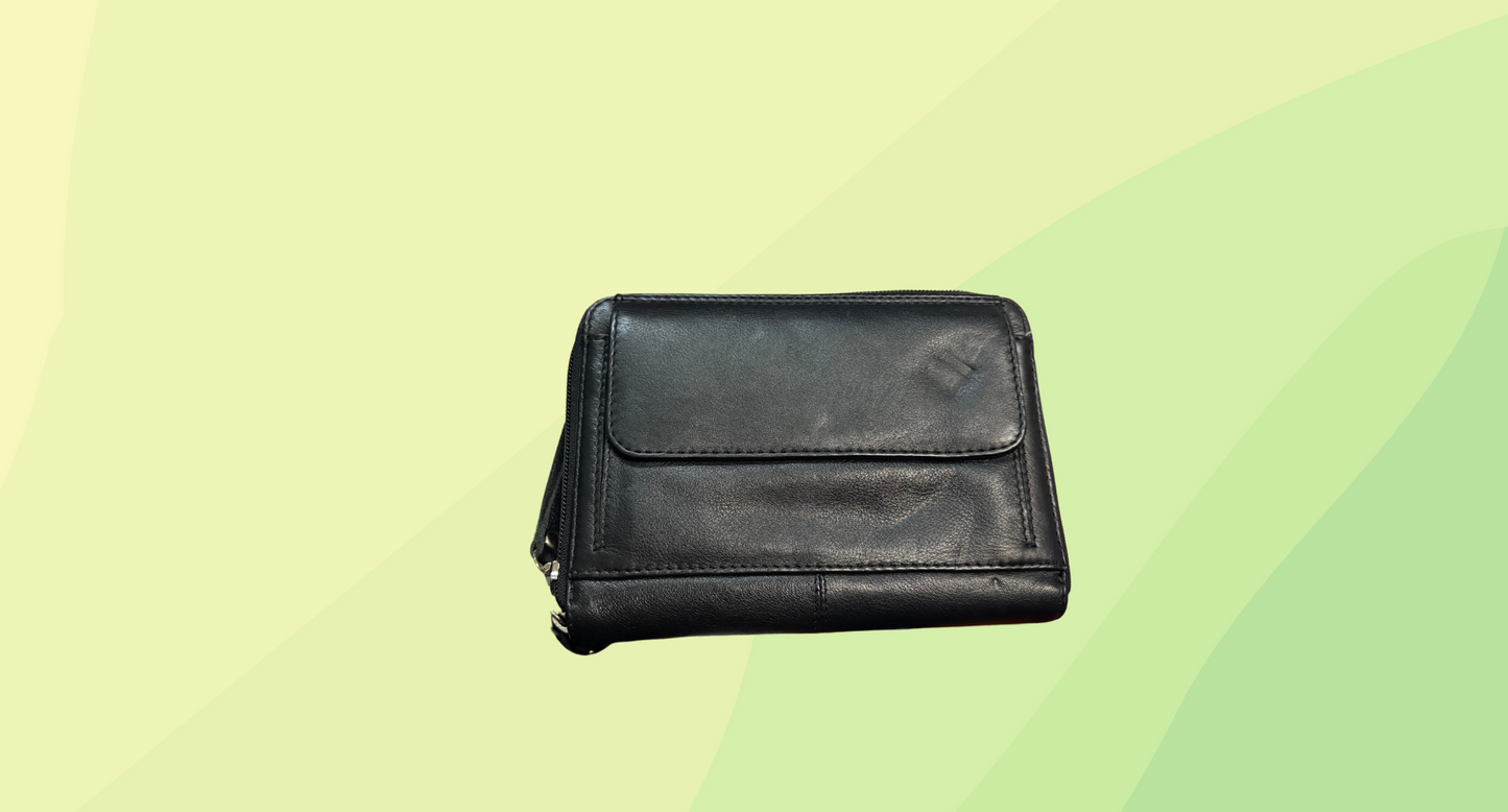 Ziera Leather Crossbody Bag - Black