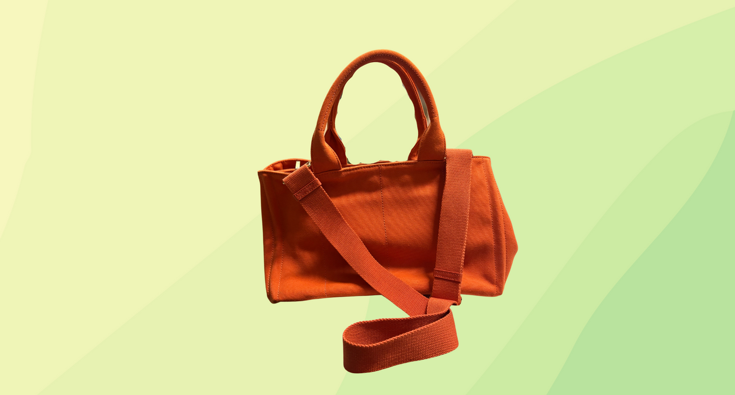 Prada Canvas Tote Bag - Orange