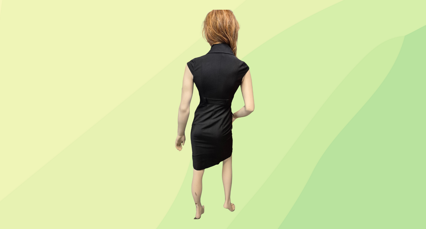 Karen Millen Belted Midi Dress - Size 8 - Black