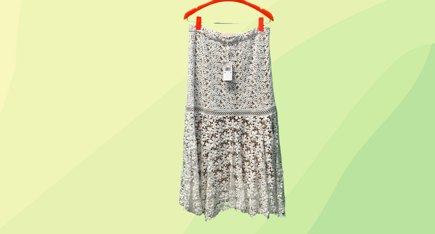 Michael Kors Mixed Floral Lace Skirt RRP $295 - Size 10 - White