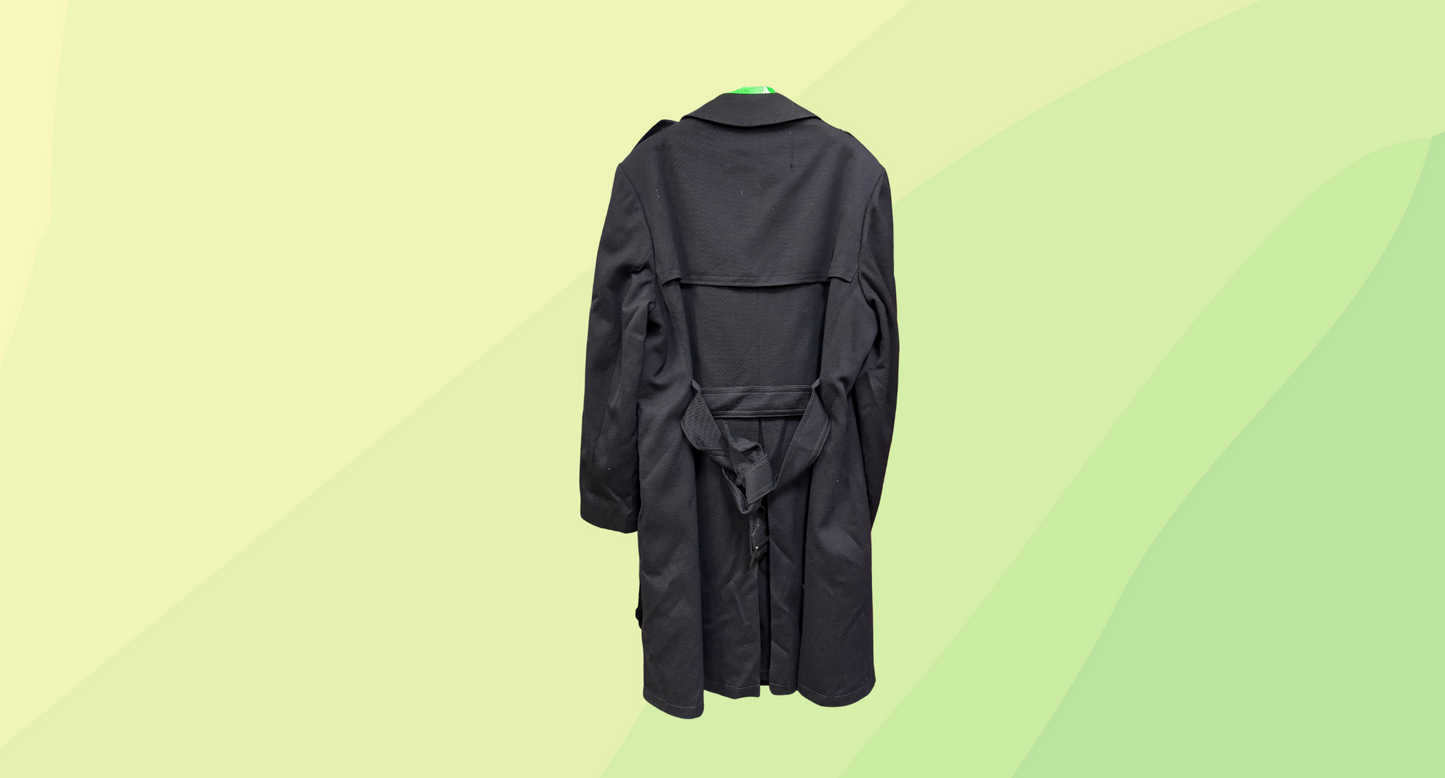 Mens Wool Trench Coat - L - Navy