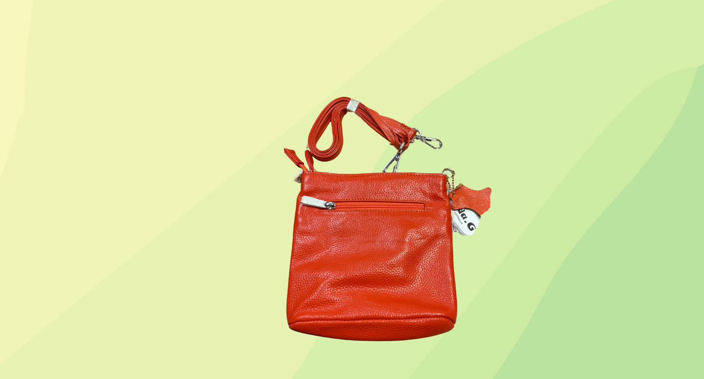 Ada G Leather Crossbody Bag - Orange