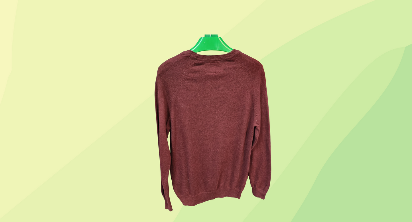 Superdry Mens Crew Neck Sweater - S - Maroon