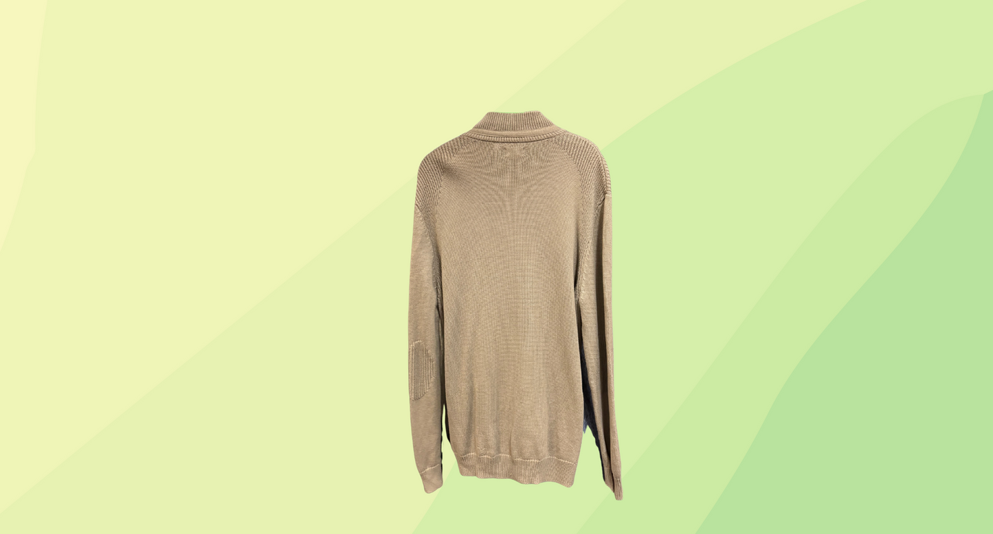 JAG Mens Knit Cardigan - XL - Khaki Green