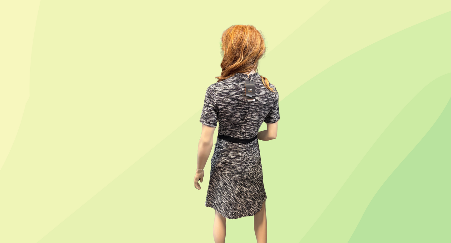 ABS Knit Dress - M - Black/Ivory