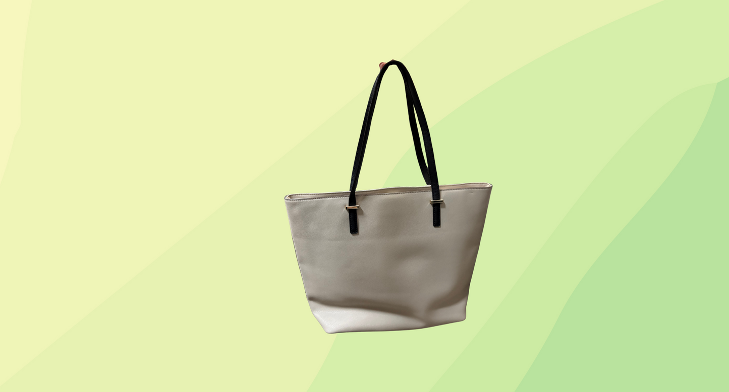 Kate Spade Leather Large Tote Bag - Tan/Black