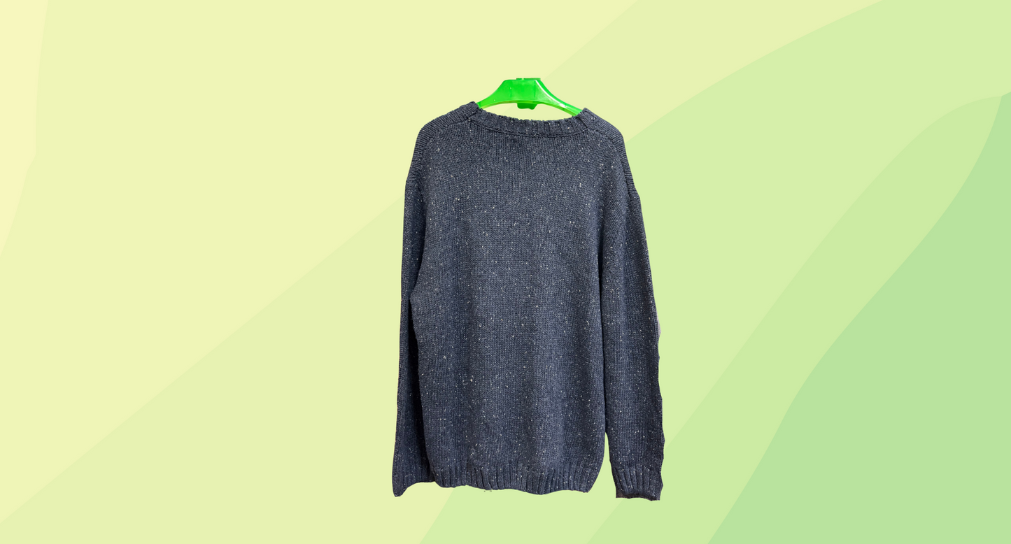Rusty Mens Knitted Pullover - L - Navy