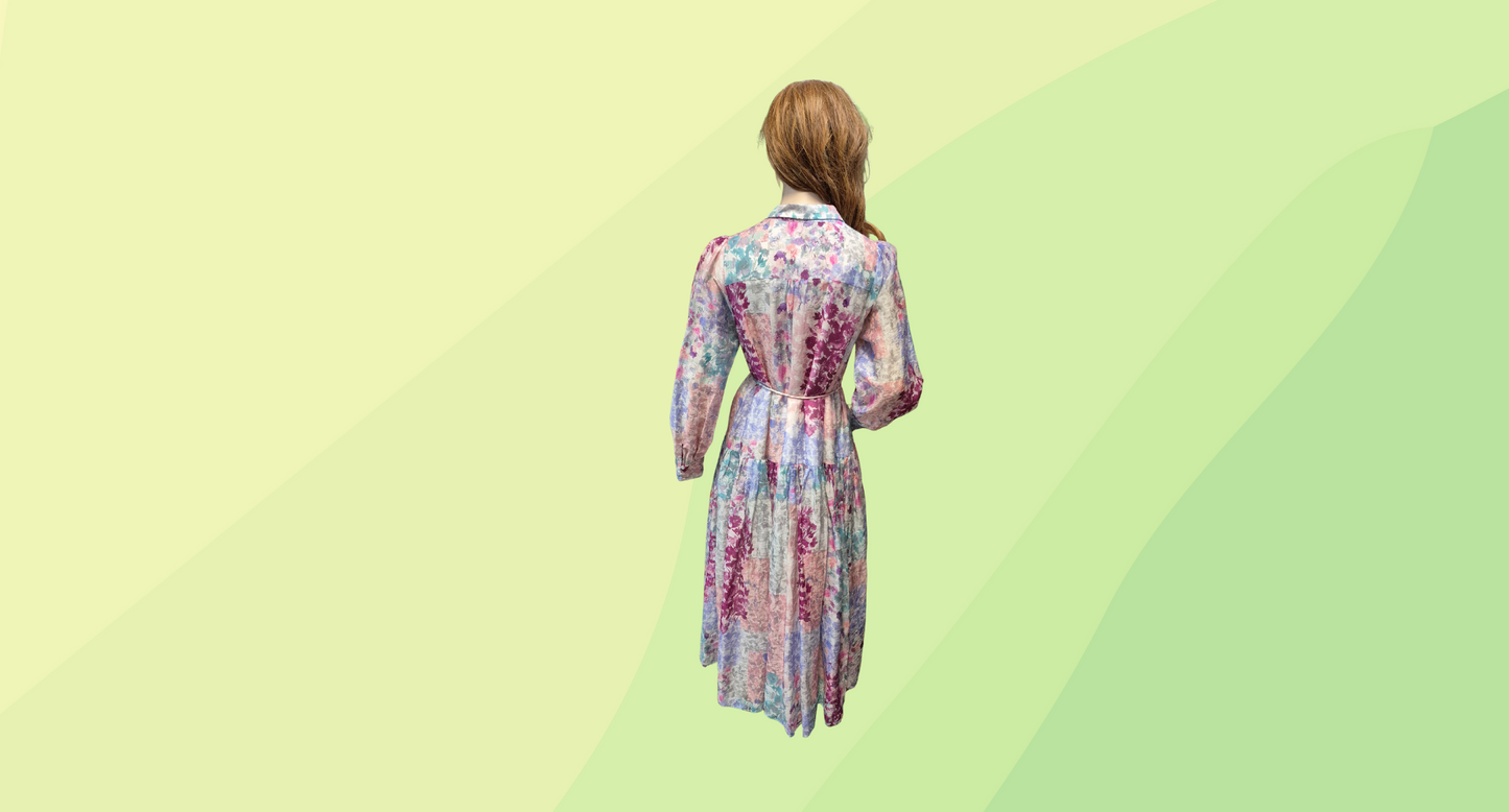 Portmans Ava Patchwork Dress RRP $199.99 - Size 10 - Floral Pastel
