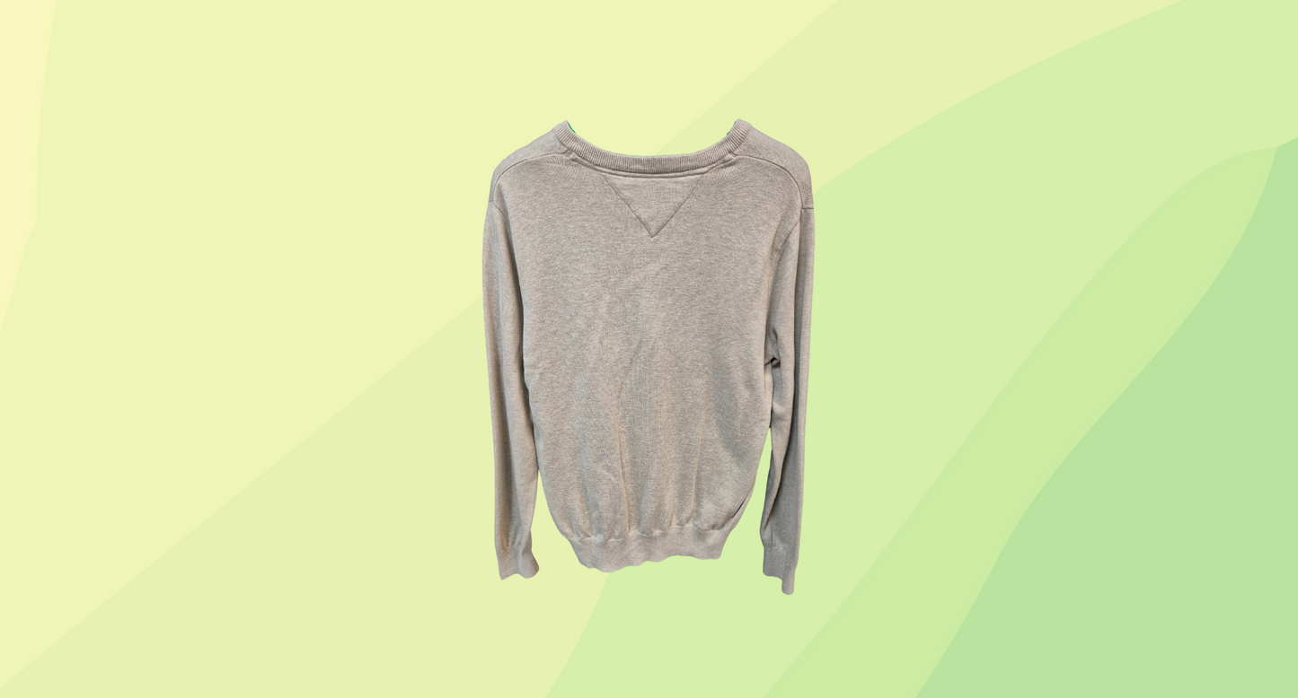 Tommy Hilfiger Mens V-Neck Knit Pullover - M - Tan