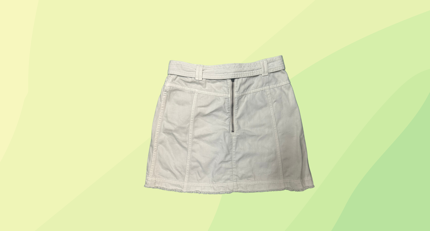 Aje Reclaim Denim Skirt RRP $295 - Size 12 - Cream