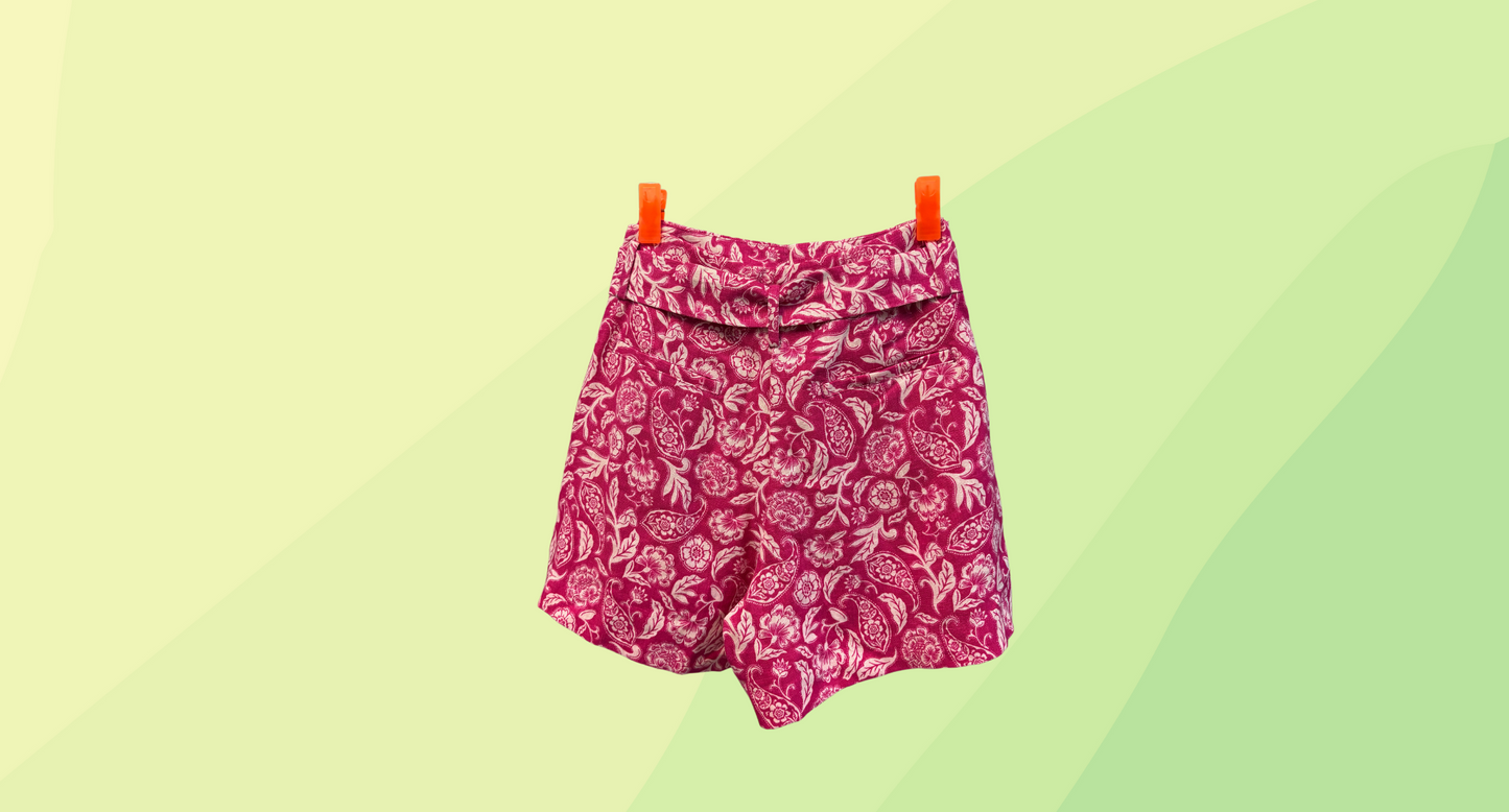 Witchery Printed Linen Shorts RRP $149.95 - Size 12 - Guava