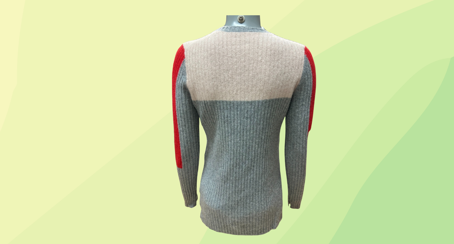 Celine Cashmere Top - S - Pink/Red/Grey