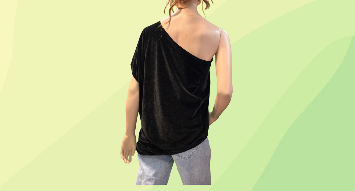 Montique Velvet Off Shoulder Top - M - Black RRP $219