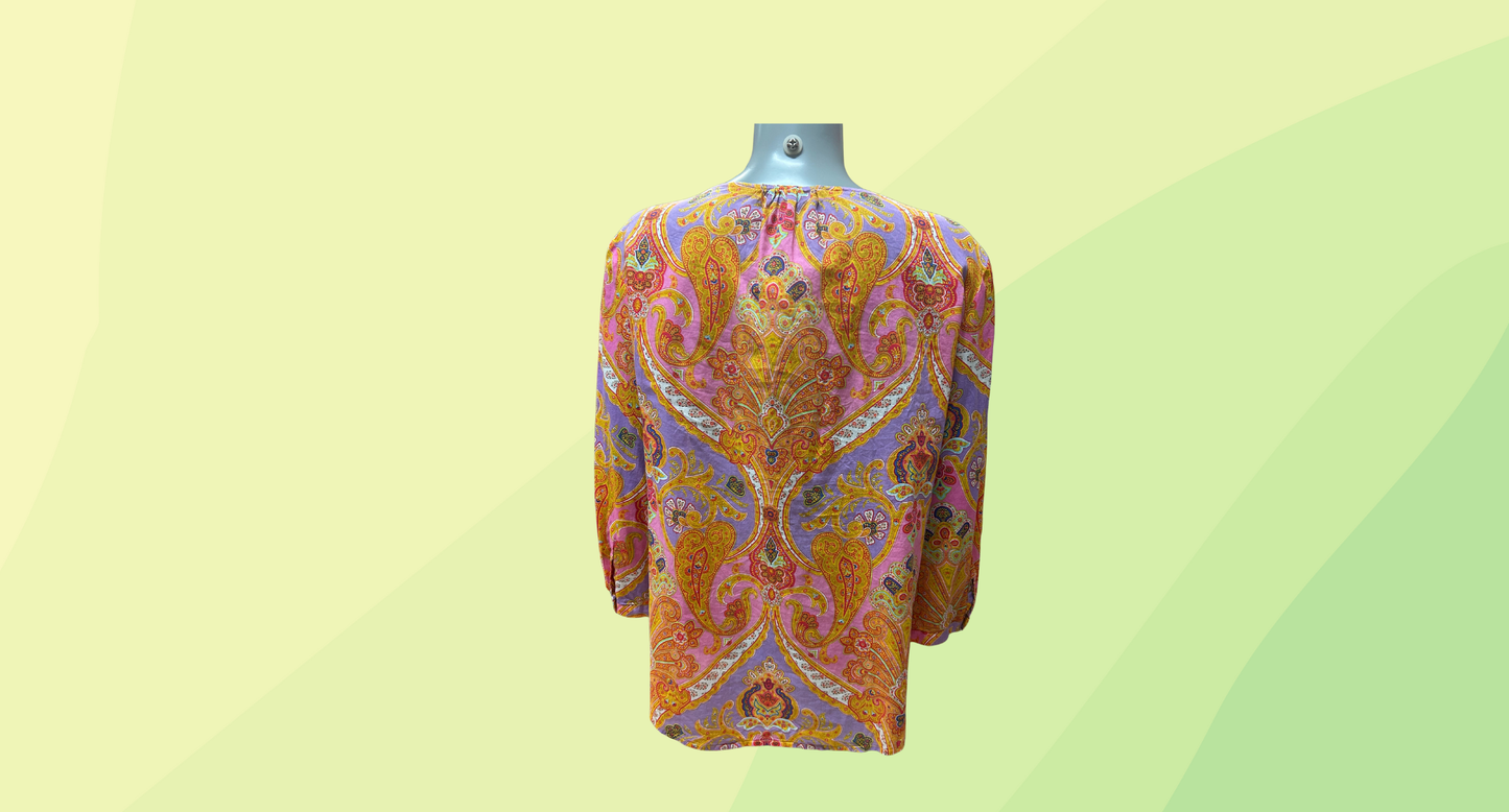 Ralph Lauren Paisley Cotton Top - L - Multi