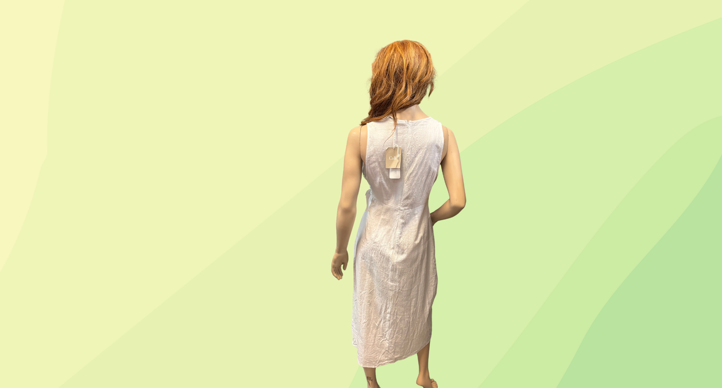 Calli Rocki Midi Dress - Size 12 - White