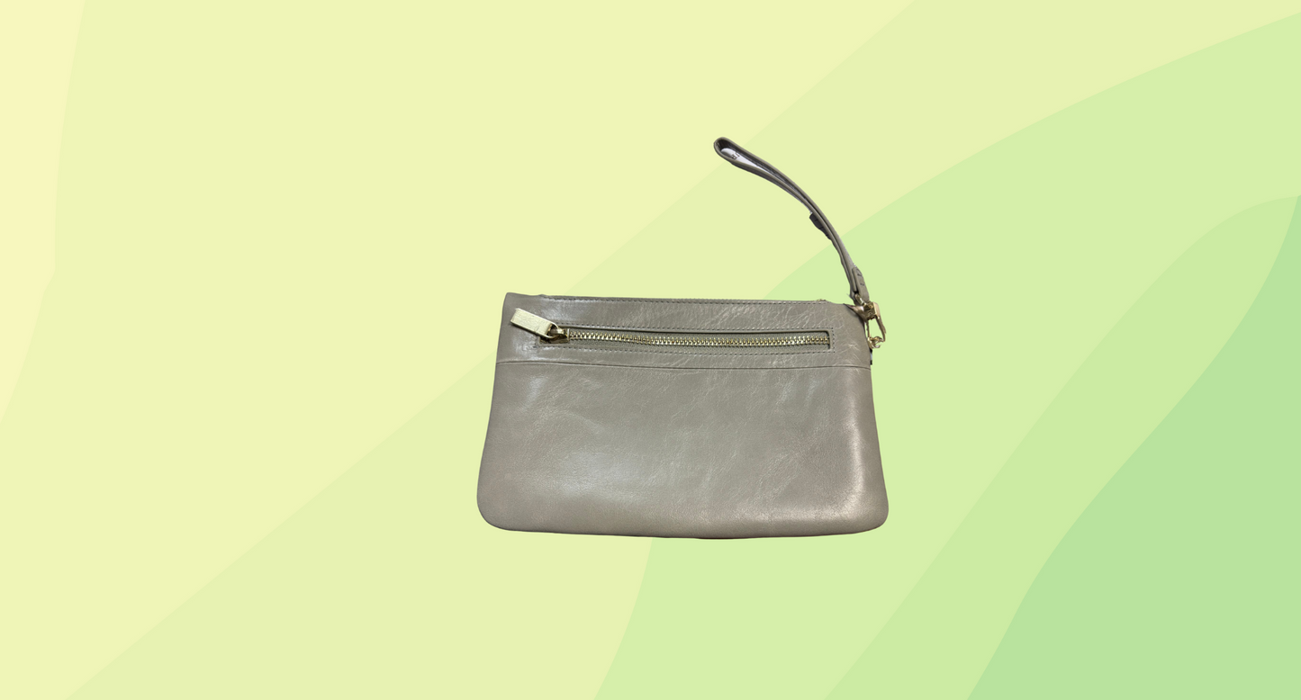 Kinnon Leather Pouch Purse - Grey