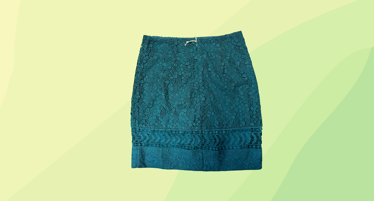 Marcs Lace Look Mini Skirt - Size 6 - Emerald