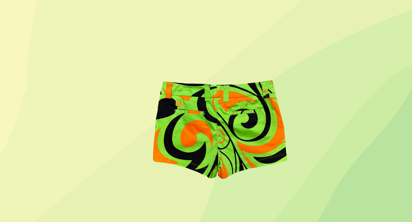 Loudmouth Ladies Angry Birdies Golf Shorts - Size 12 - Green Print