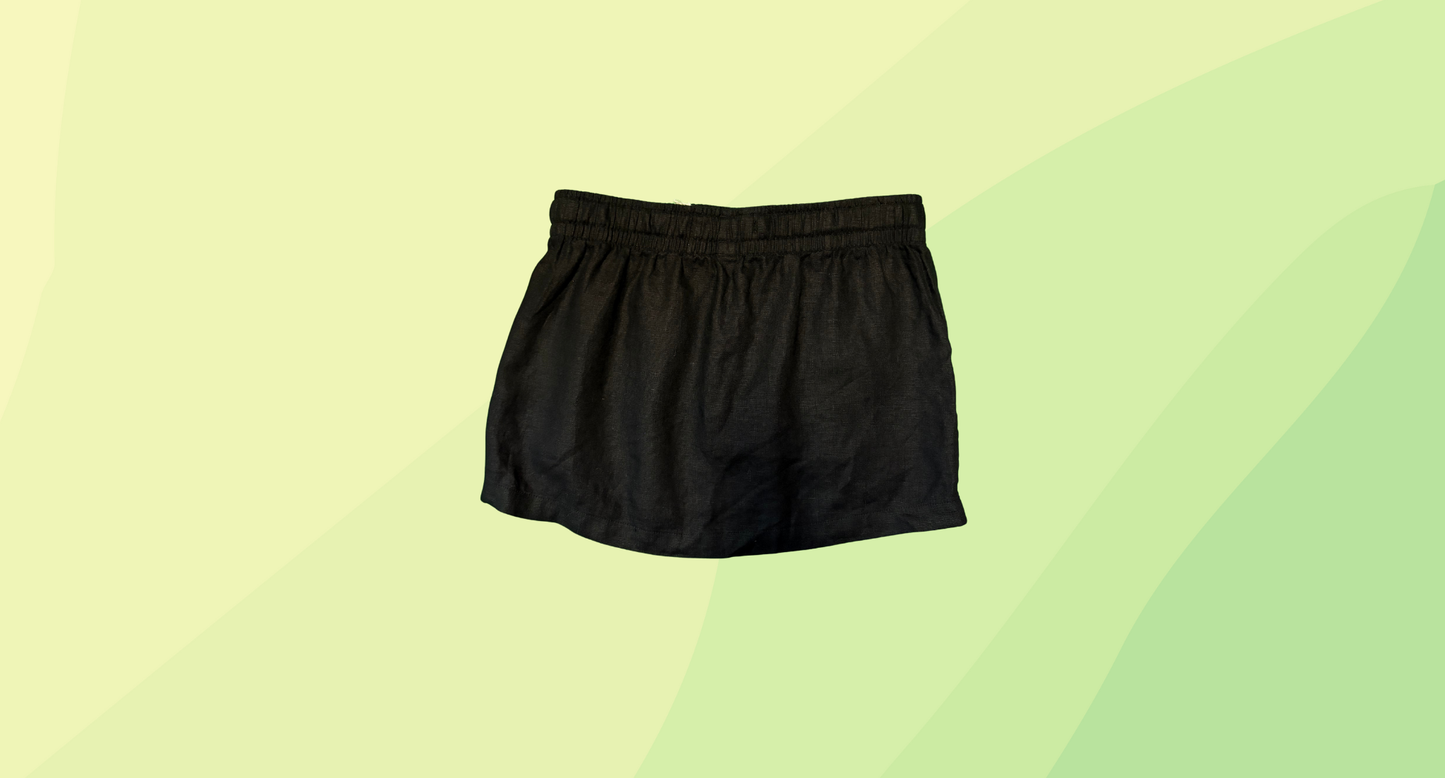Venroy Linen Skirt - S - Black