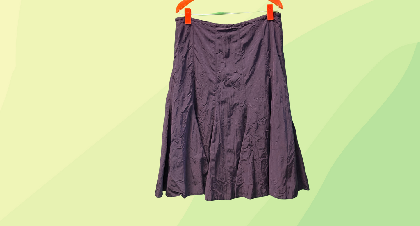 flower Nylon Skirt - Size 14 - Plum